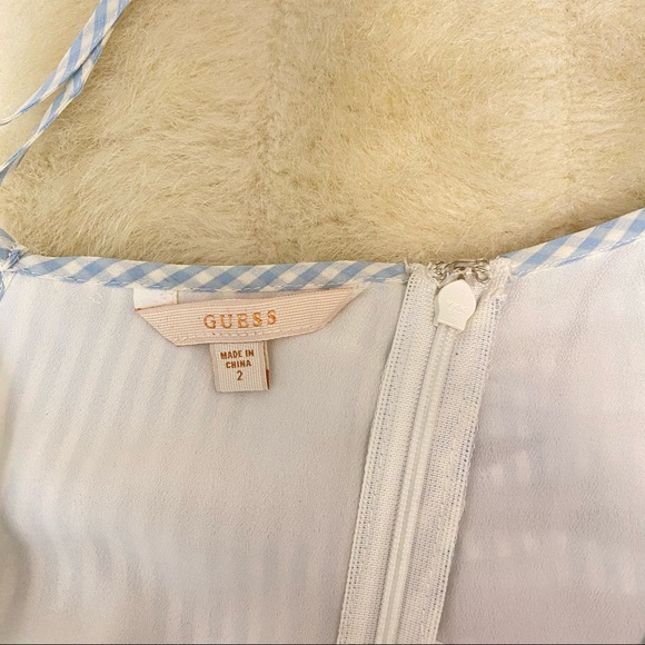 Guess julia ruffle striped sleeveless dress sz 2 - Picture 6 of 9